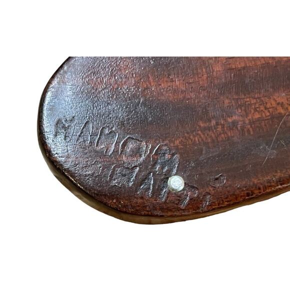 Hand Forged Everlast Metal & Wood Salad Fork & Spoon Serving Haiti Handmade MCM - Picture 5 of 5